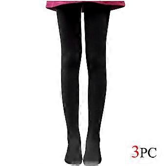 Ersazi 3Pc Compression Tights Women'S All Age Thin Velvet Dance Socks Base Socks White Pantyhose Black S