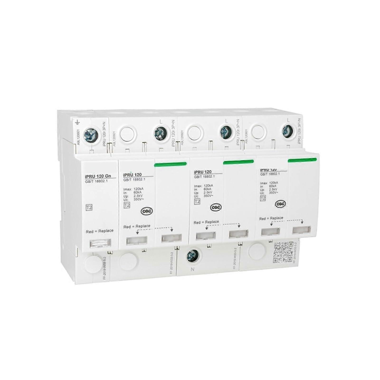 Type 2 Surge Protector 120 3P+N Three Phase with Neutral, Pluggable Panel Mount Design