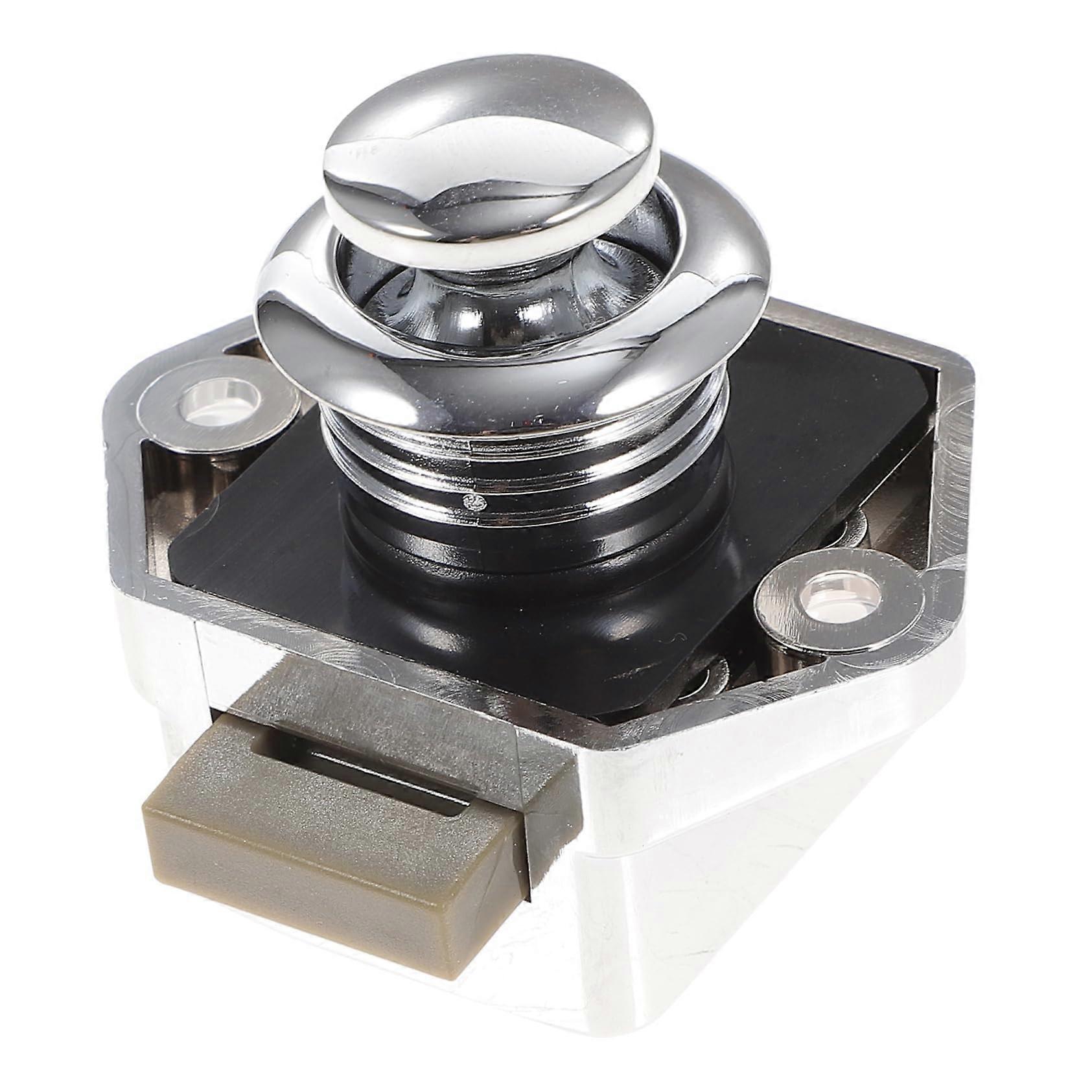 Silver RV Push Button Latch Lock Keyless Cabinet Drawer Lock for Boats Secure Easy Install