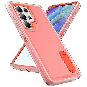Case with Kickstand, Military Grade Shockproof Full Body Protective Cover Orange for Samsung Galaxy S25 Ultra