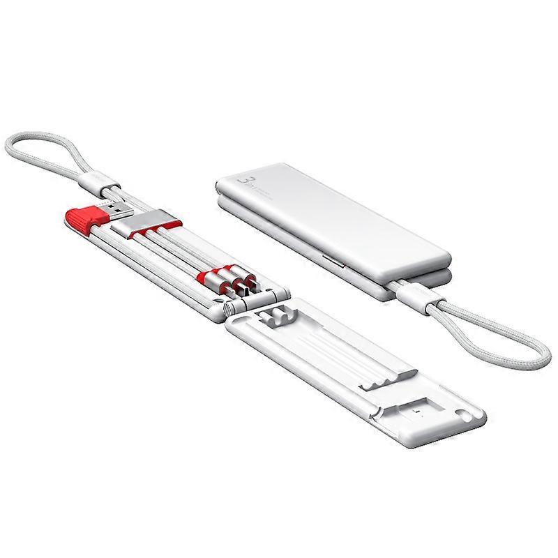 Oatsbasf 03083 Portable Multi-Function Micro USB + USB-C / Type-C + 8 Pin 3 in 1 Charging Cable