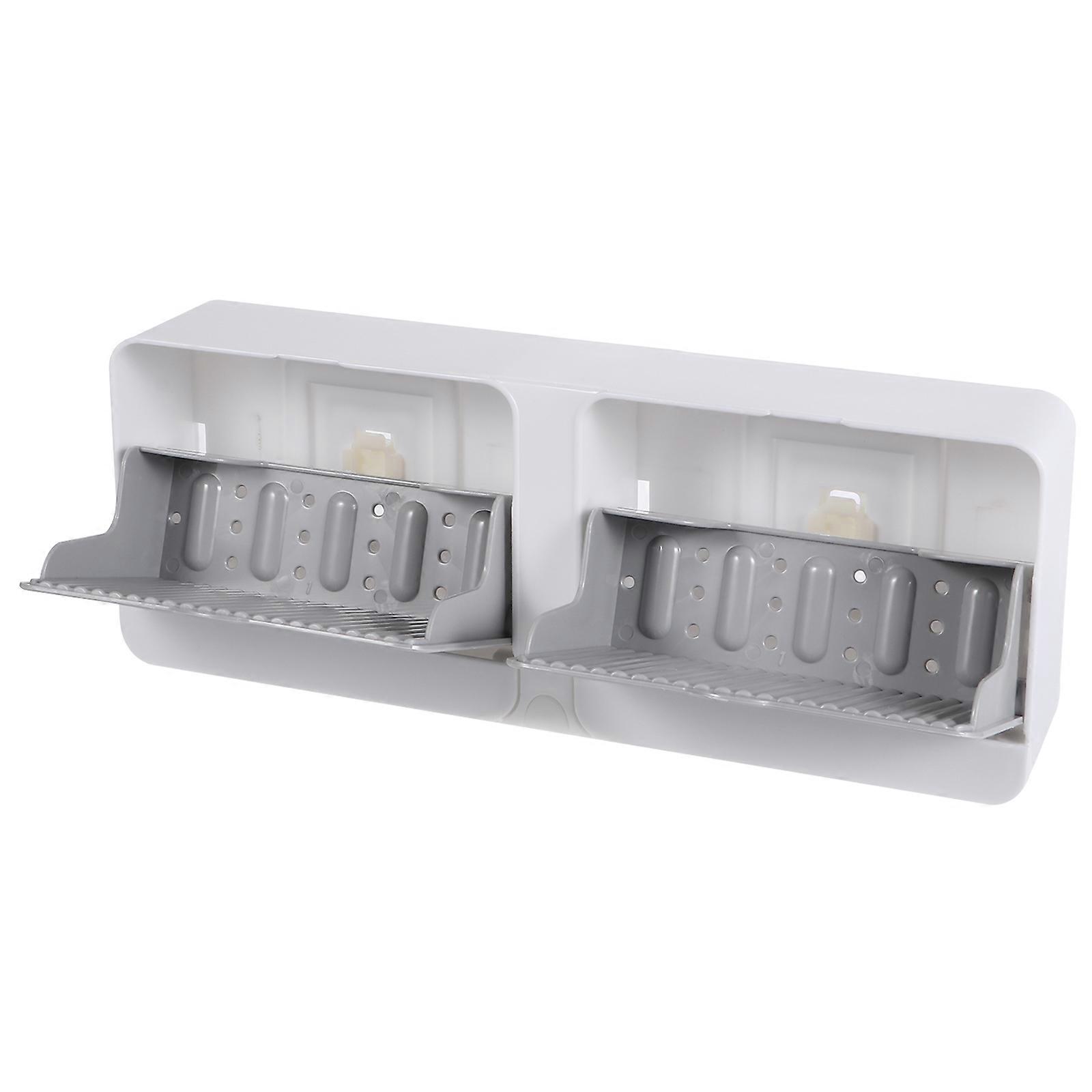 Plastic Soap Storage Rack for Storage Use 1Pcs Wall-Mounted Grey Bracket