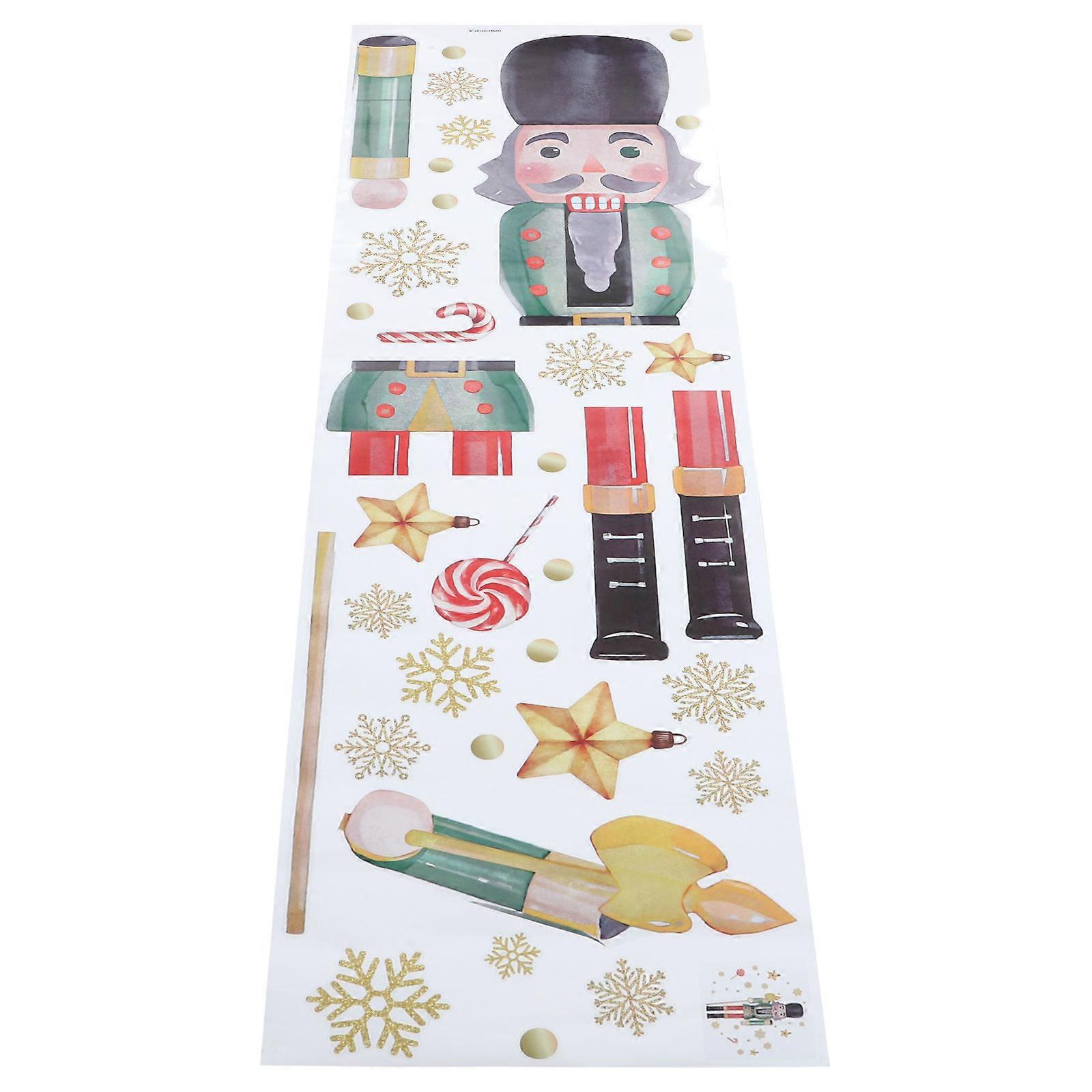 Holiday Wall Decorations Nutcracker Window Decal for Decoration 1Set