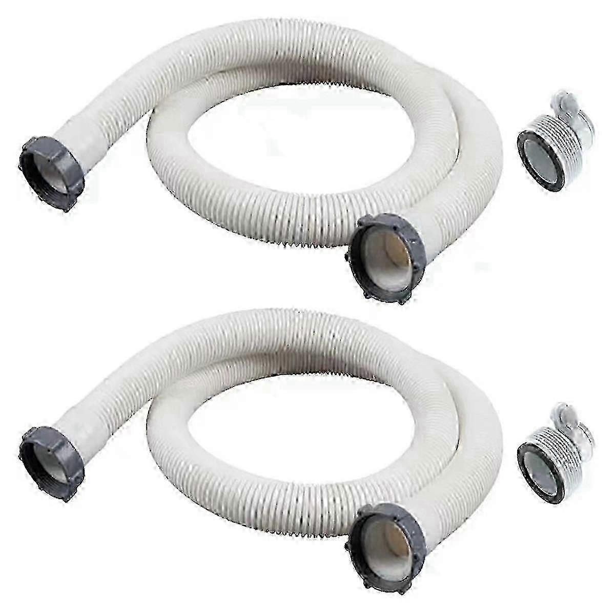 2Pcs 1.5Inch Above Ground Pool Hoses with 2 Type B Adapters Set