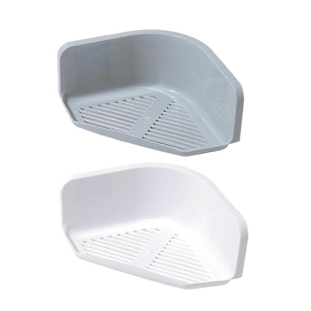 Plastic Storage Rack No Punching Bathroom Triangle Rack for Kitchen 2Pcs