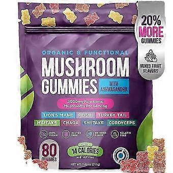 Mushroom Gummies Moisturize The Intestines Replenish Nutrients Improve Immunity, Nutrition Gels & Chews 80 Count
