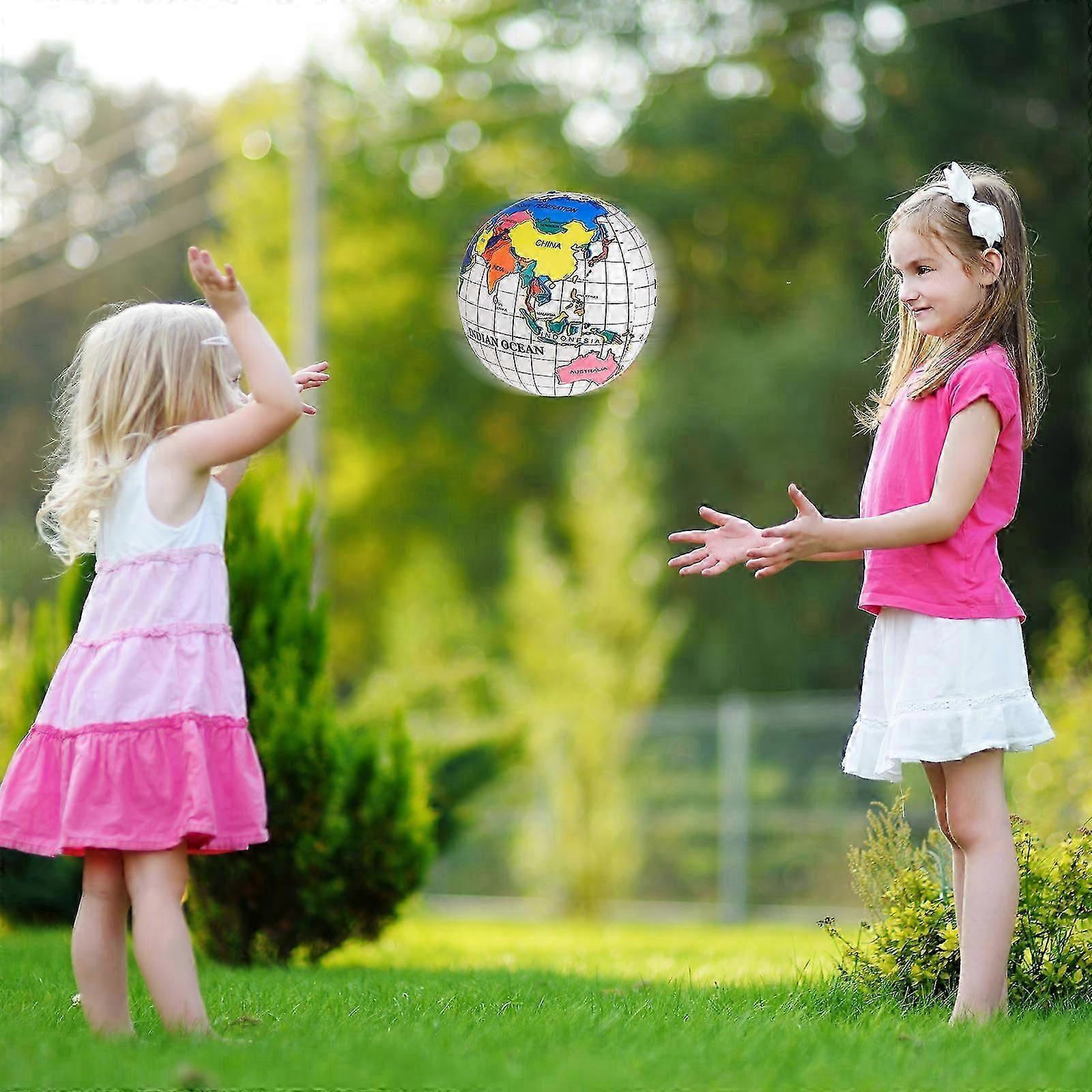 Inflatable Ball Kids Balls for Beach with Globe Map Pattern 2Pcs