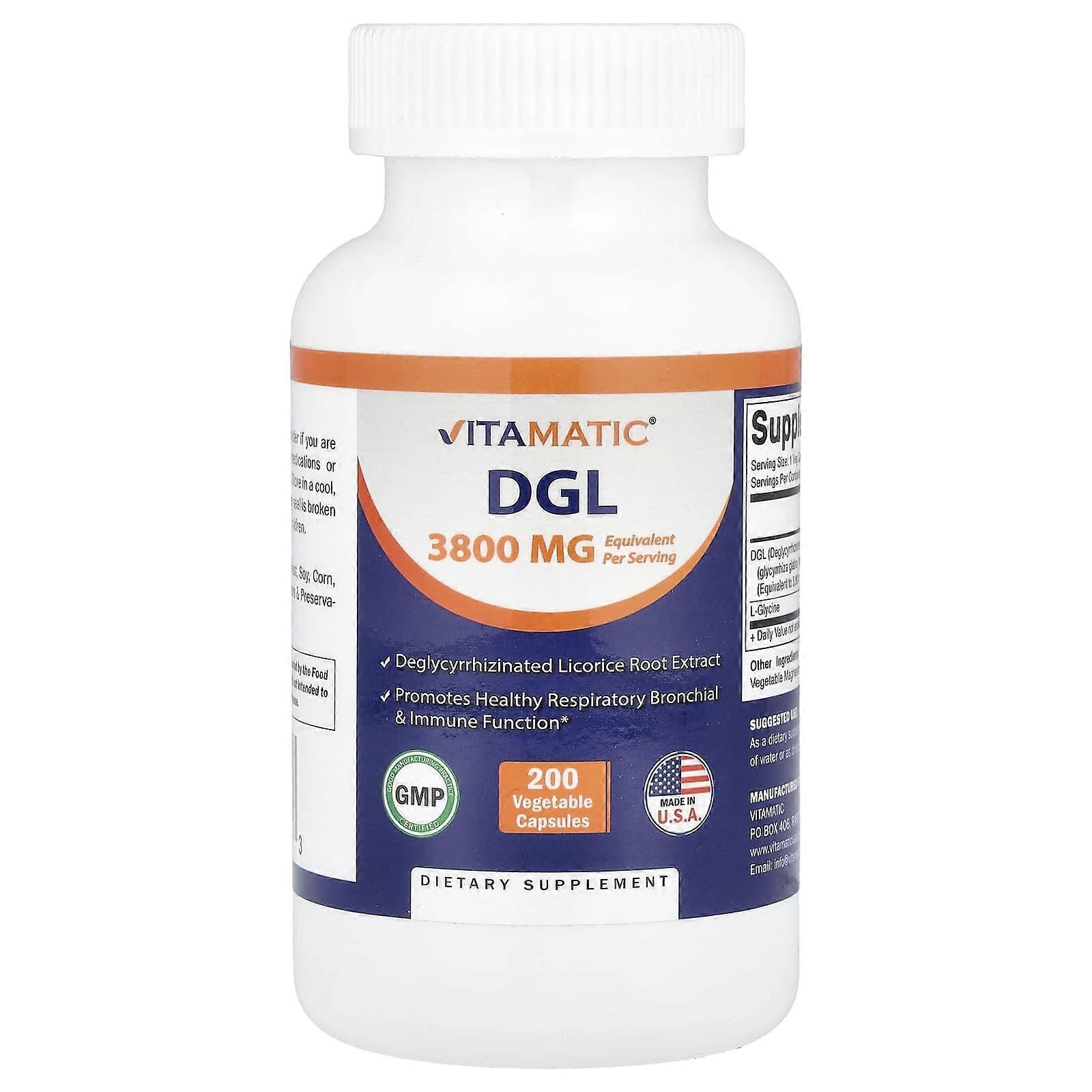 Vitamatic, DGL, 200 Vegetable Capsules, 2-Pack