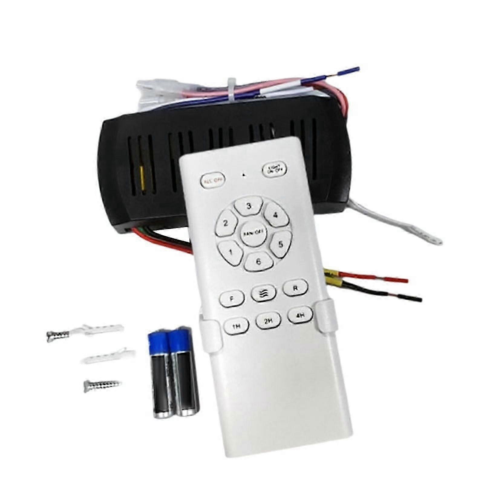 Ceiling Fan Remote Control Kit Compatible with Frequency Conversion Models, 6 Speed High Voltage Receiver, Light Controller