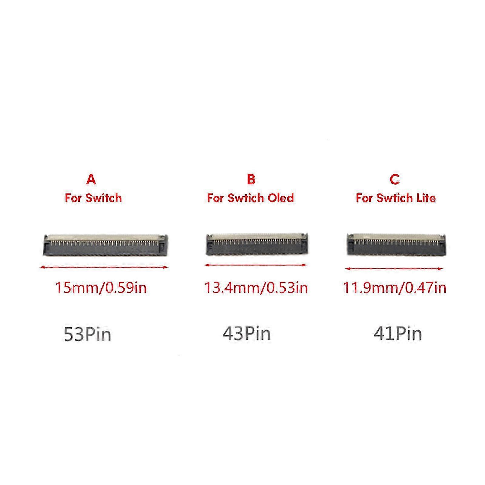 LCD Screen Port Socket Connector LCD Display Ribbon Cable Socket compatible with NSSwitch/Oled/Lite Gaming Part Replace