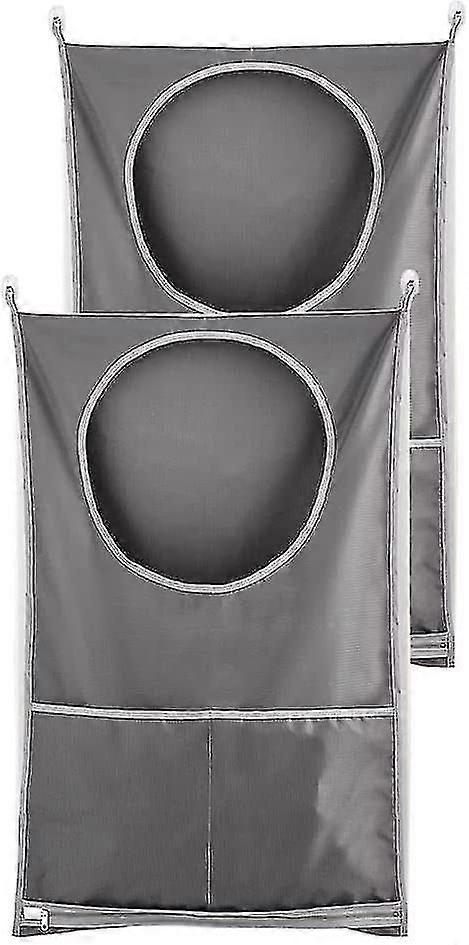 2 Pack Door Hanging Laundry Hamper Bag (gray)