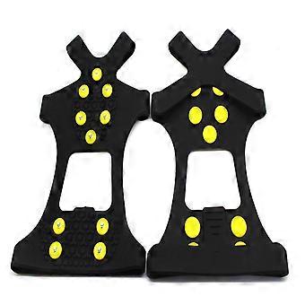 Kaesi1 Pair 10 Studs Anti-Skid Ice Gripper Snow Spikes Winter Climbing Shoes Covers