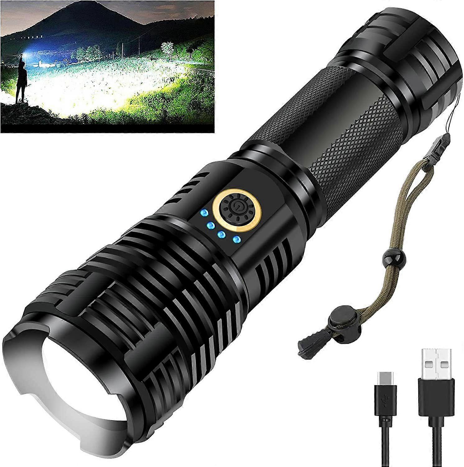 XHP70 Rechargeable Flashlight High Power LED Torch