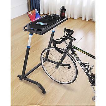 Fahrradschreibtisch, mobiler faltbarer multifunktionaler Fahrradtrainer und Laufbandschreibtisch mit feststellbaren Rädern, rutschfester Fahrradtrainer mit mehreren Schlitzen
