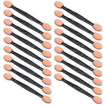 100pcs 7.5cm Dual Sided Eyeshadow Stick Disposable Single Used Eyeshadow Brush Makeup Tools (Black Holder)