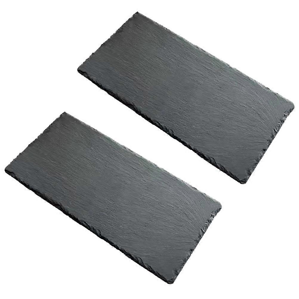 Serving Tray Creative Display Plates Sushi Presentation Reusable Rectangular Black 25x12x0.6cm 2Pcs