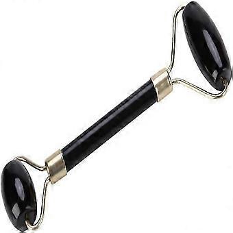Tragbares Jade-Gesichts-Beauty-Roller-Massagegerät Beauty-Massagegerät 1 Stück (Schwarz)