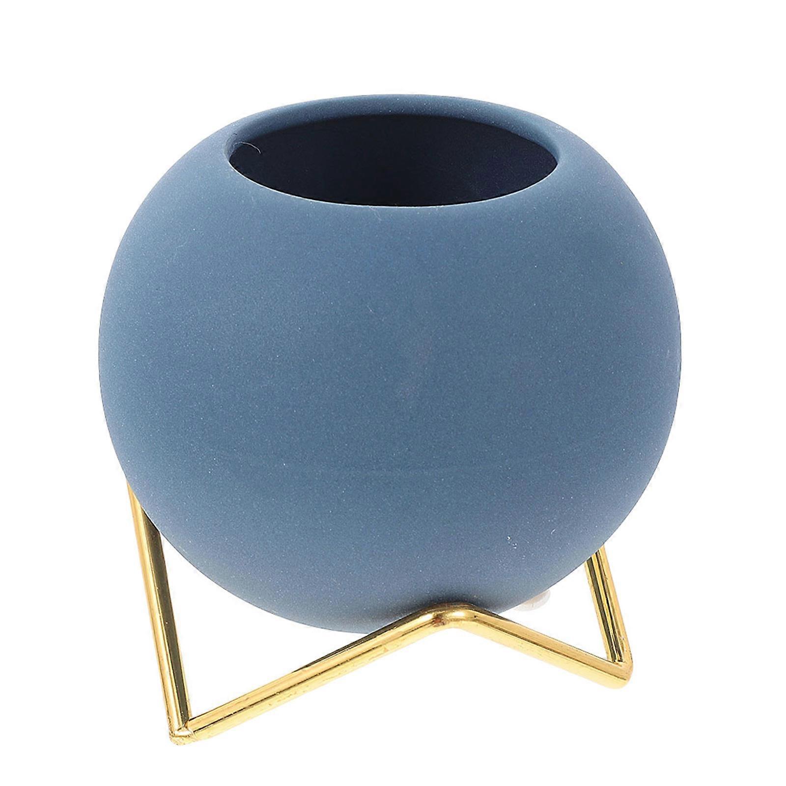Small Flower Holder Ceramic Round Flowerpot for Decor 1Set