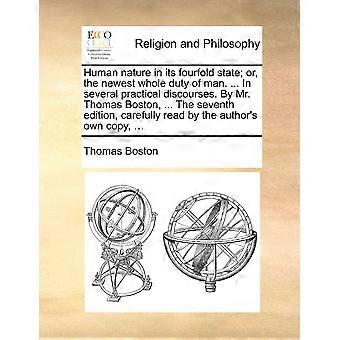 Human Nature In Its Fourfold State Or The Newest Whole Duty Of Man. In Sev - Thomas Boston - Paperback - en Book