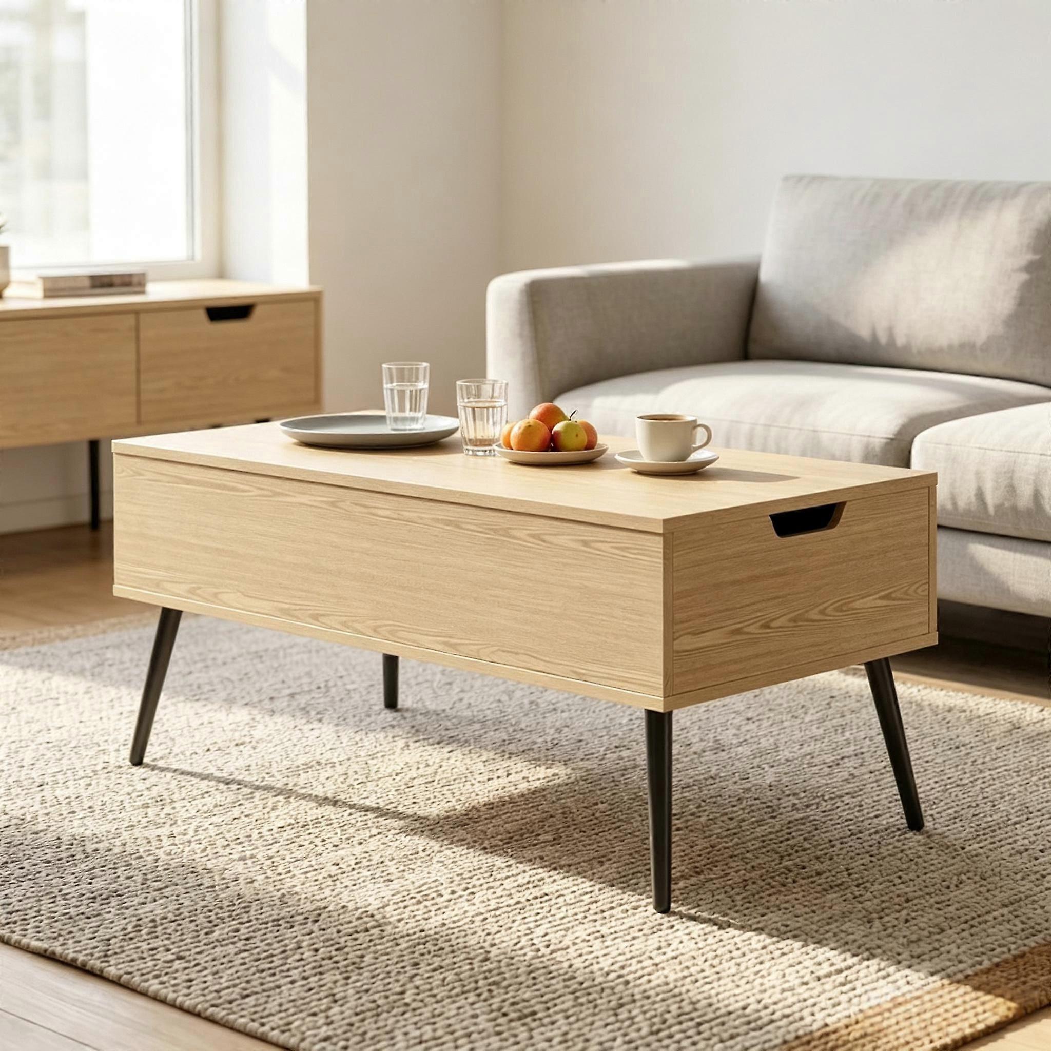 Versatile living room table, Multifunctional coffee table with height-adjustable tabletop, Modern side table (side table only)