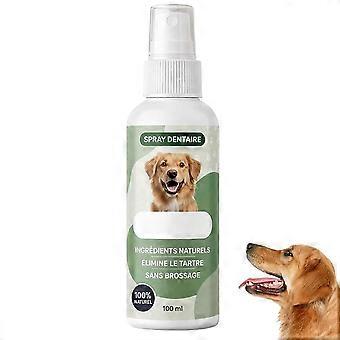 100 ml tandspray voor honden, 100% natuurlijk, verwijdert tandsteen, zorgt voor een frisse adem, mondverzorging voor huisdieren zonder te hoeven poetsen, geschikt voor alle honden