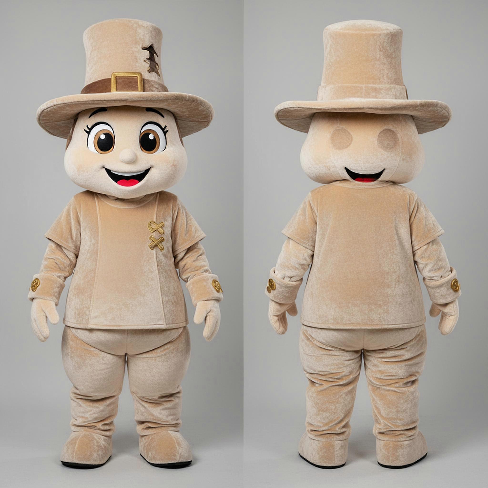 MASTICOT Beige Velvety Witch Mascot