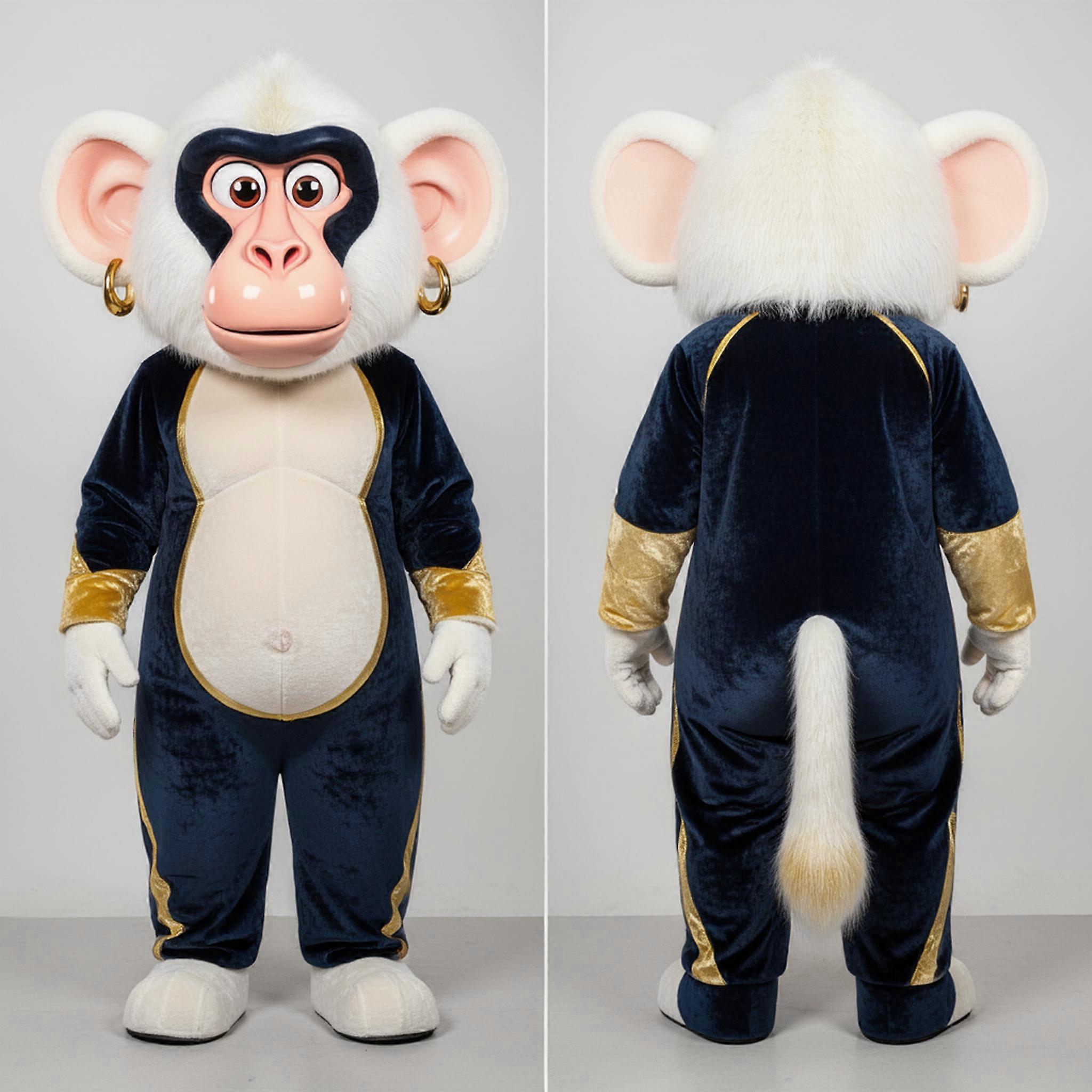 MASTICOT Navy Gold Expressive Baboon Mascot