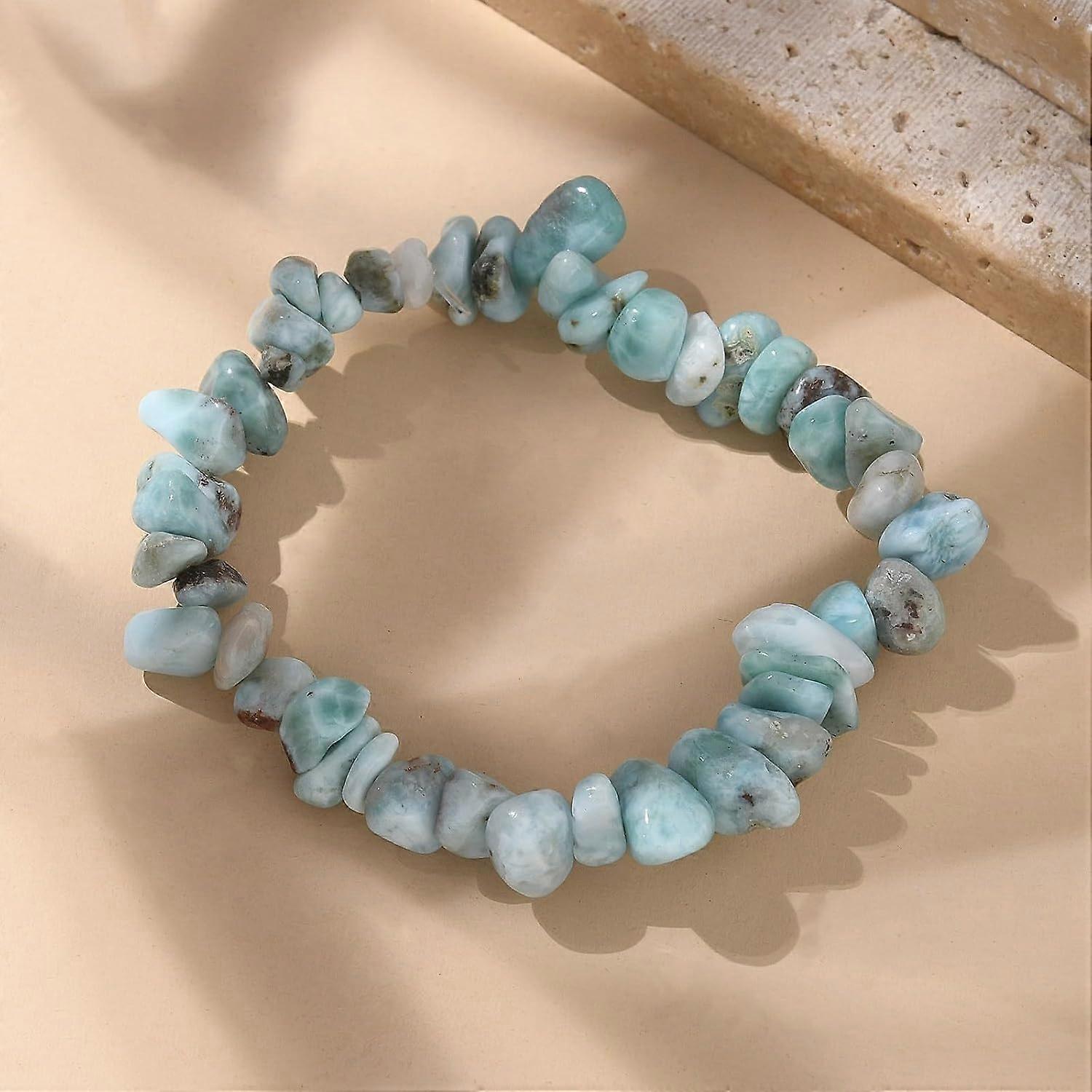 Larimar Beaded Stretch Bracelets 2 inch(48mm)