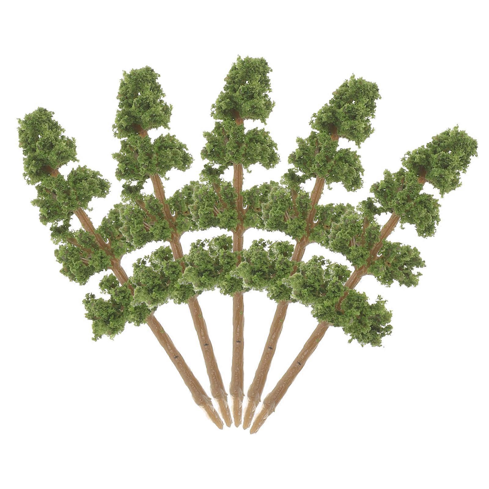 5Pcs Green Plastic Model Trees for Miniature Scene Decoration