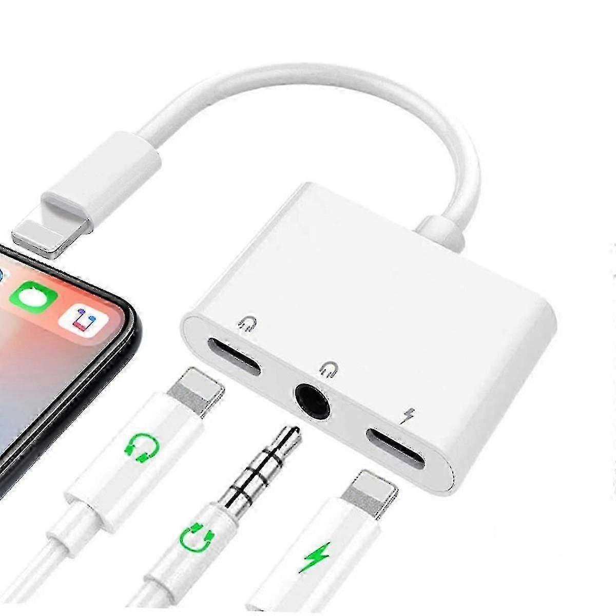Headphone adapter for iPhone with lightning and