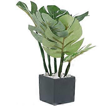 Conjunto de 4 peças de miniaturas de bonsai para decoração de casa de bonecas, em plástico preto.