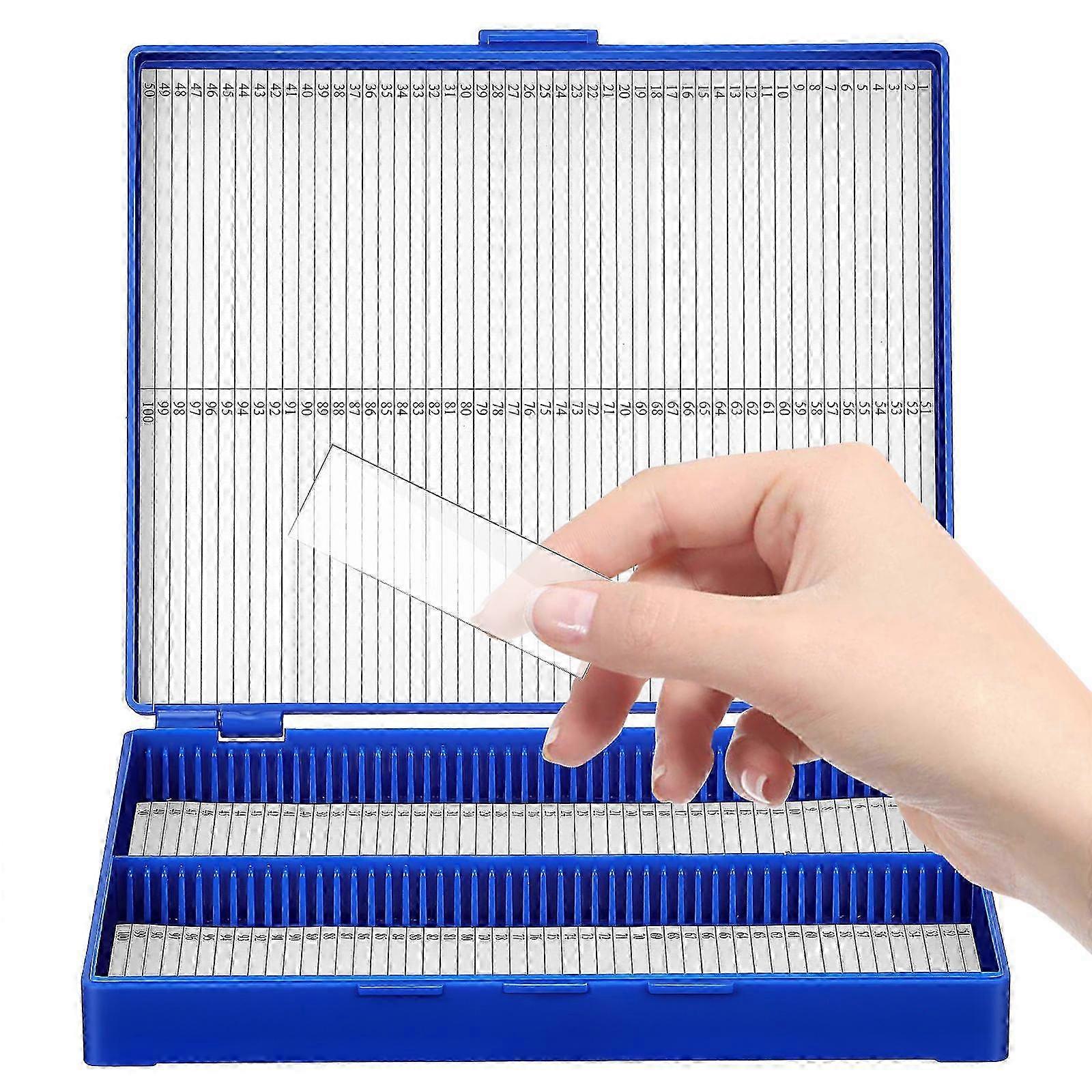 Convenient Microscope Slide Box Empty 100-Place Microscope Slide Box Reusable Scientific Slide Box Microscope Slides Organizer