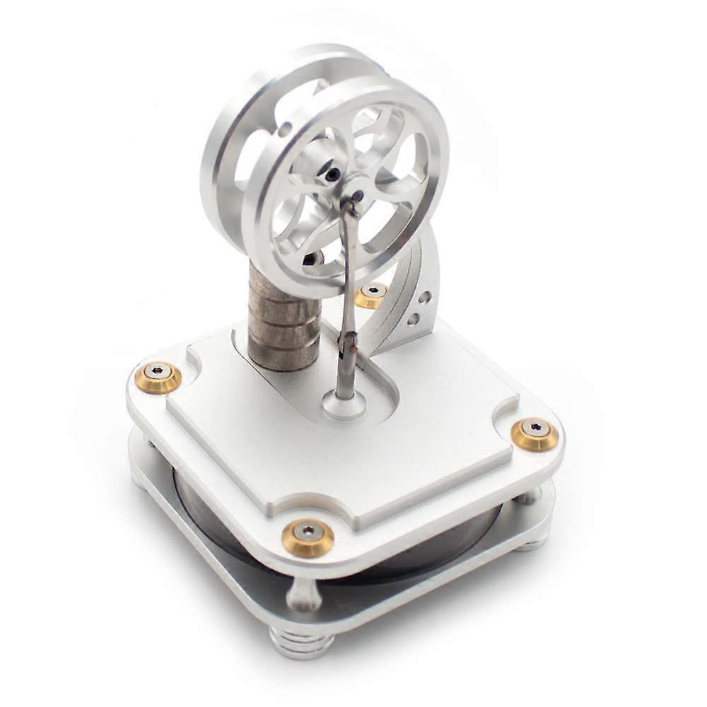 All Metal Stirling Engine Model D16C with Square Base, Educational Low Temperature Design