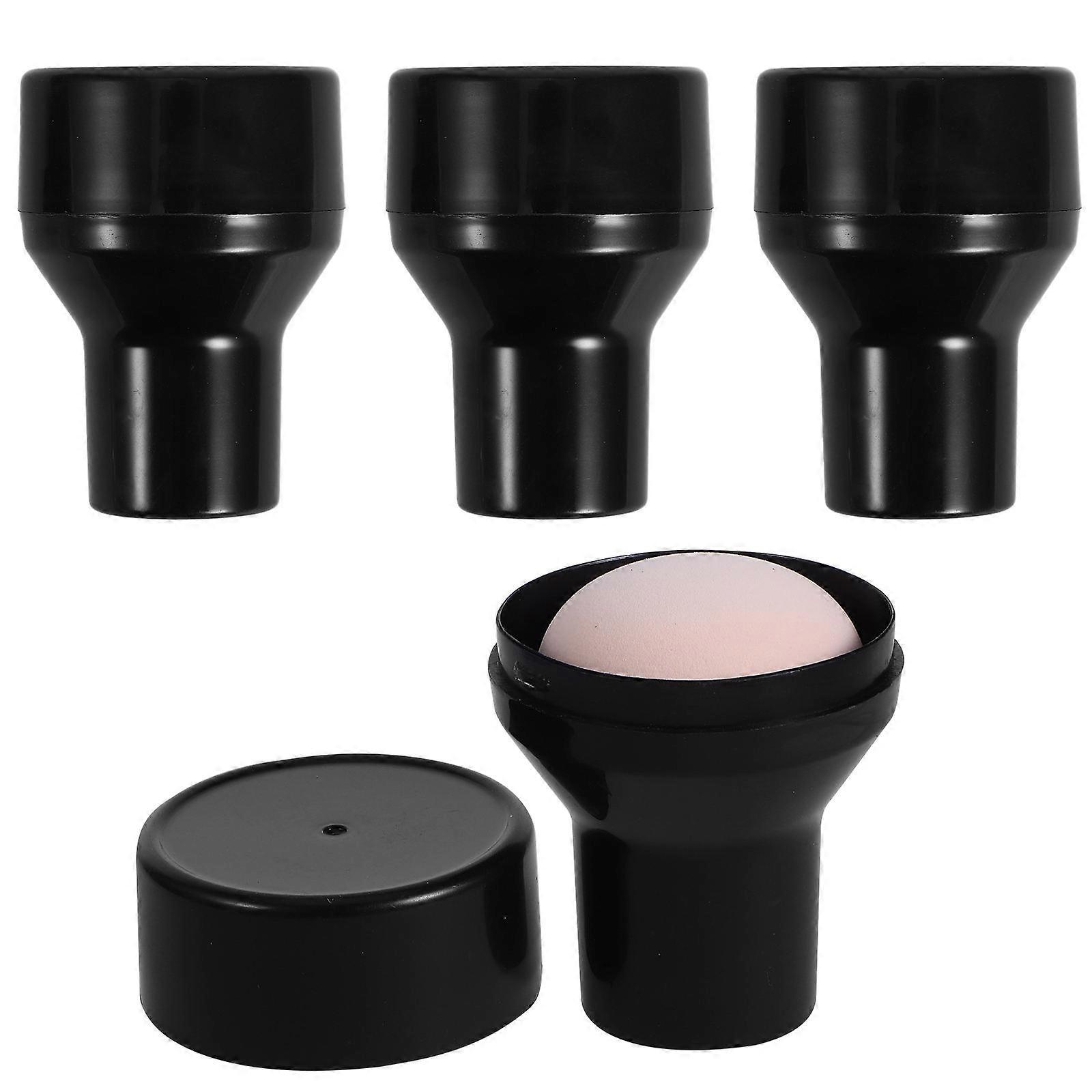 Poederdonsjes met paddenstoelvormige kop voor make-up, 4 stuks in diverse uitvoering.