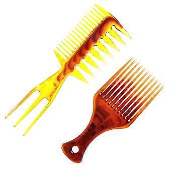 Wide Tooth Comb Hair Molding Comb for Hair Use 2Pcs Assorted Color