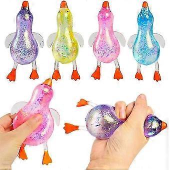 Bolas antiestresse de patinhos com glitter macio, brinquedos sensoriais para aliviar o estresse, ideal para cestas de Páscoa.