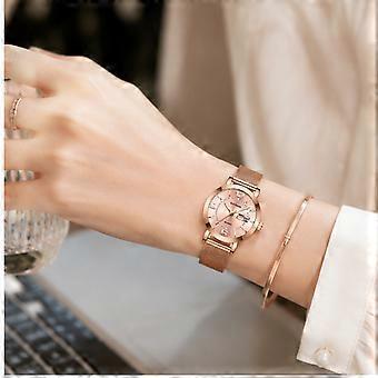 Women's Quartz Watch Rose Gold Mesh Strap BINBOND Luminous Waterproof JY