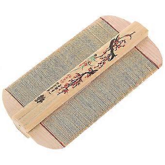 Double Sided Bamboo Fine Tooth Comb for Nits and Dandruff Removal, Daily Use, 1 Pack YLW