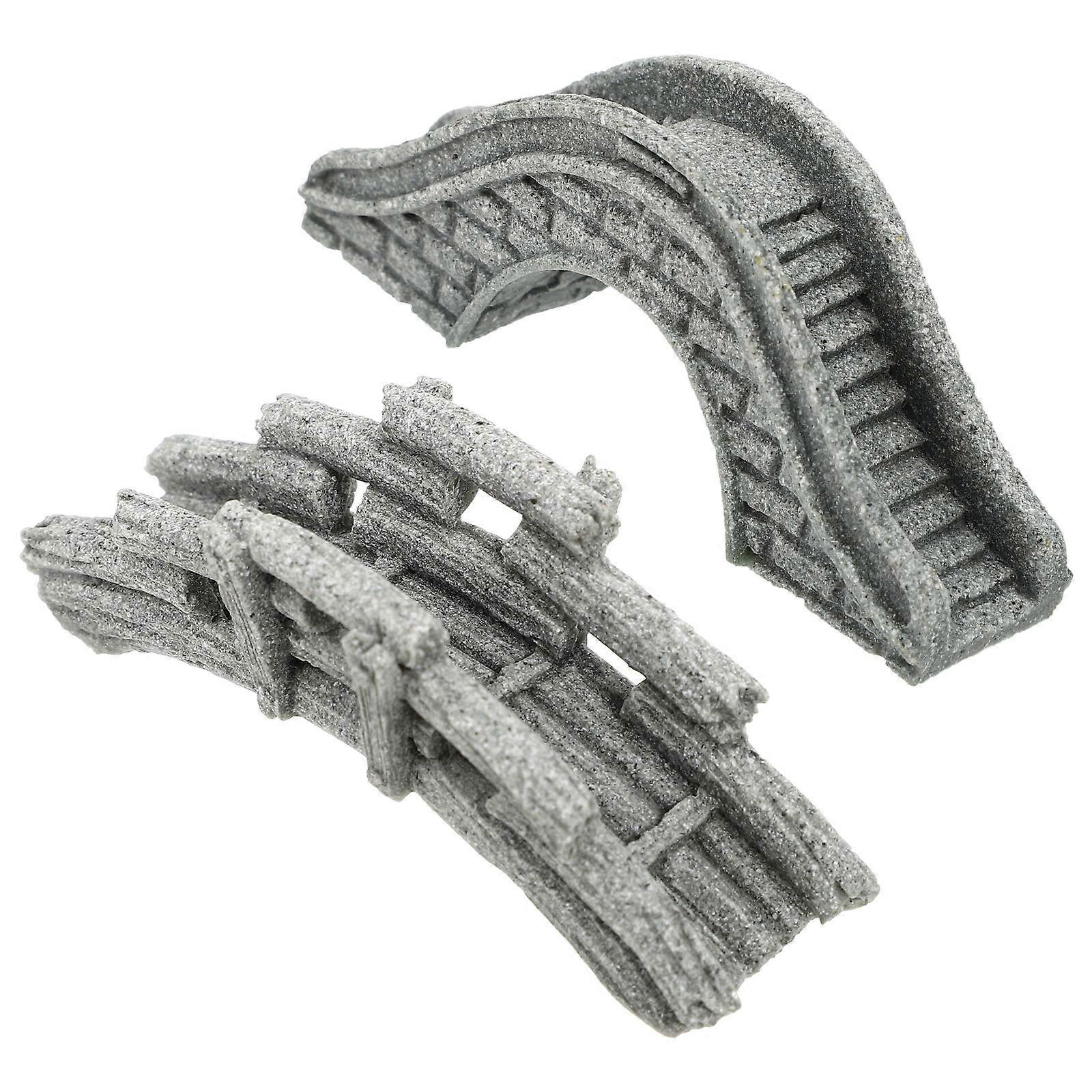 Creative Simulation Stone Bridges Lifelike Stone Models for Decoration 2Pcs