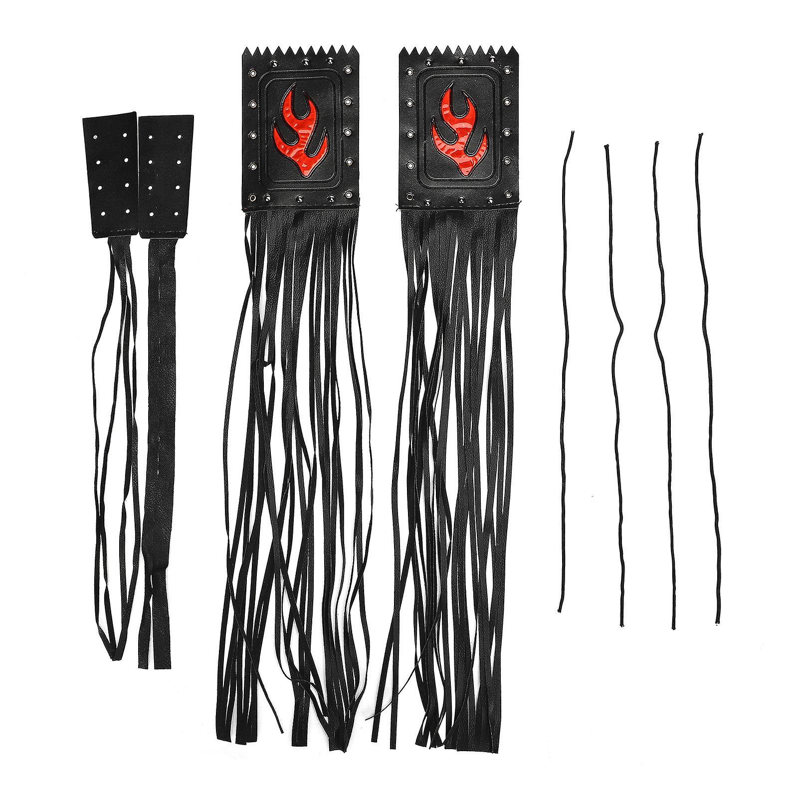 Motorcycle Leather Tassel Fringe Grip & Lever Cover For Chopper Cruiser, Synthetic Material, Compatible With Harley Davidson & Custom Models, Easy Ins