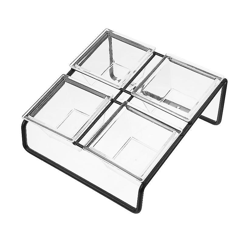 21.5X21x10.5cm透明プレート1セットスクエアスナックプレートドライフルーツプレート透明フードトレイSNA
