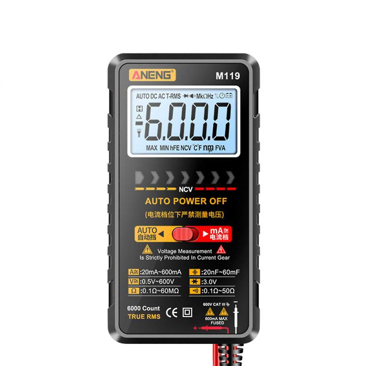 M119 Portable Digital Multimeter 6000 Counts Multimetro Avometer Transistor Capacitor Tester