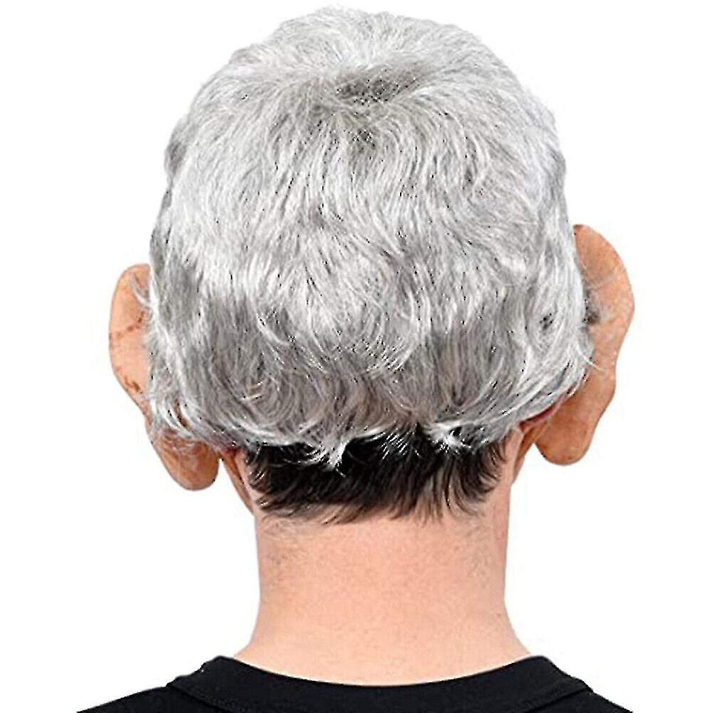 Old Man Mask Rubber & White Hair main image 0