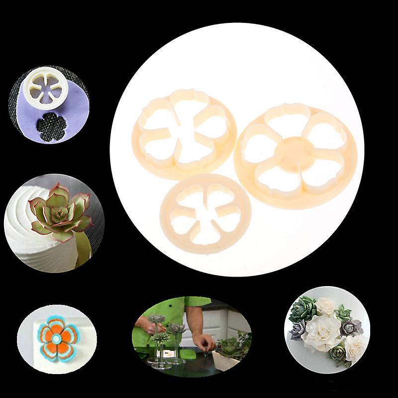 6pcs/set Cute Succulent Making Cutting Mold 5 Petal Roses Cookie Baking Tools