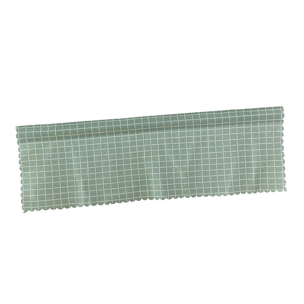 Window Balcony Rod Grid Short Curtain for Home Kitchen Cabinet Panel  Gray Grid