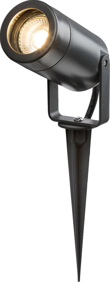 Knightsbridge EAMON - 230V IP65 GU10 Polycarbonate Spike light - Anthracite - EASPK1A