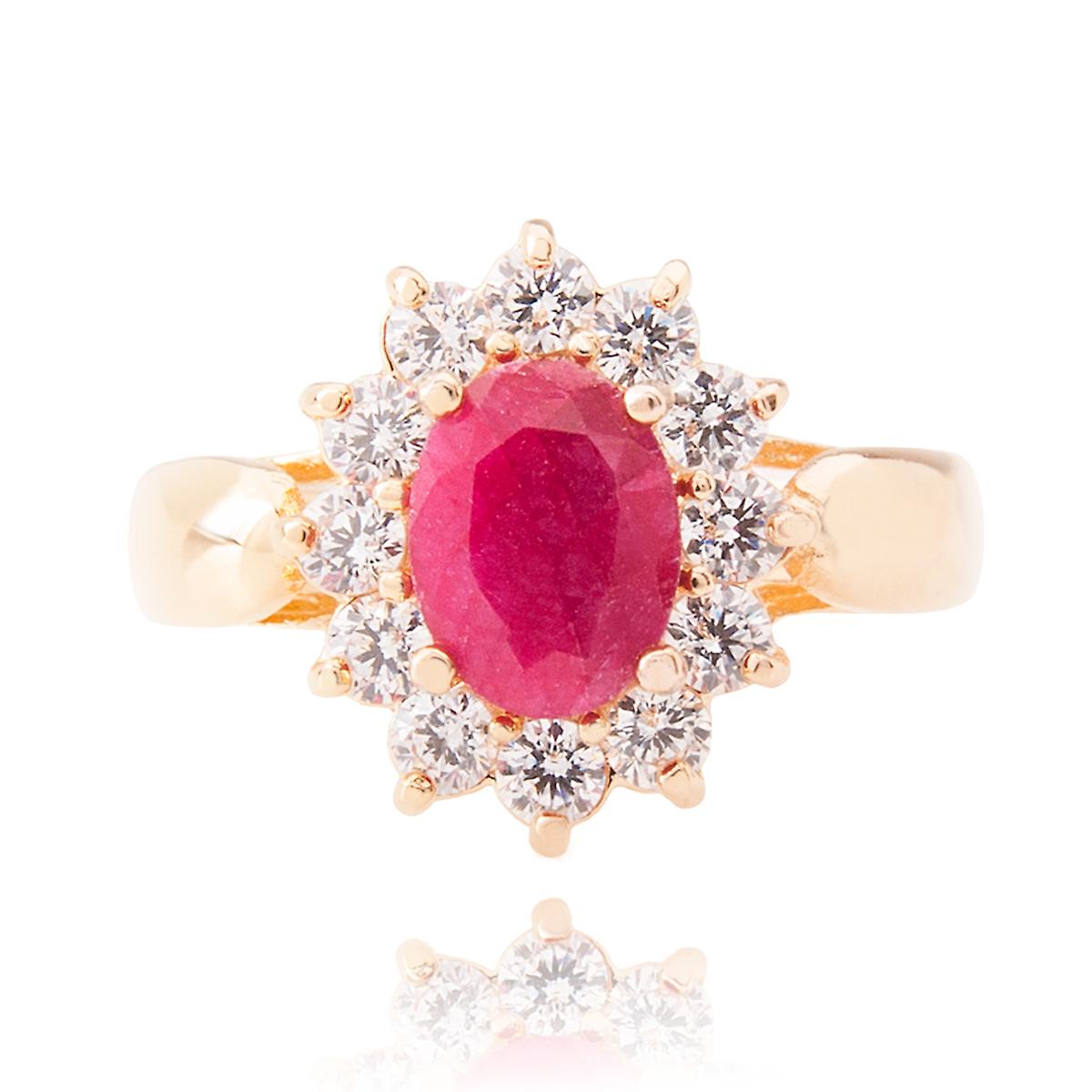 Ah! Jewellery Genuine Precious Ruby Stone Ring Gold Filled Stamped GL