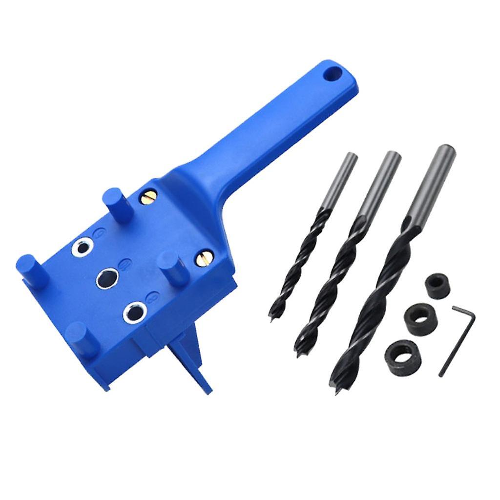 Quick Doweling Jig Pocket Hole Jig Locator with Drill Bit Blue
