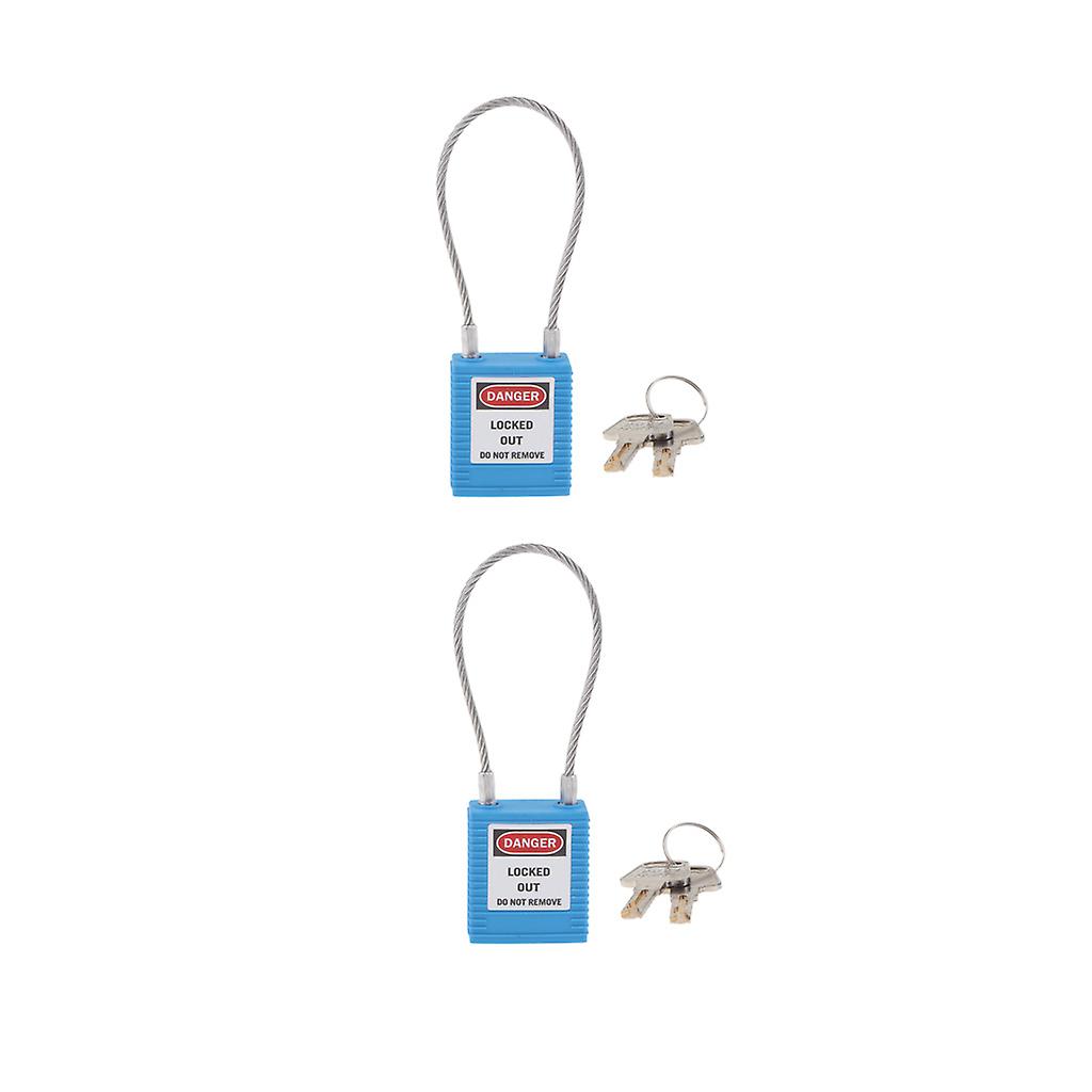 2xSafety Lockout Padlock Keyed Different 3.2mm Shackle Blue