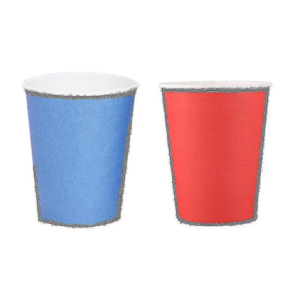 40 Pcs Vasos de papel (9oz) - Plain Solid Colours Birthday Party Tableware Catering, 20 Pcs Blue & 20 P